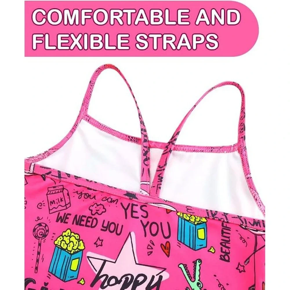 Girls 7-8Y Swimsuit One Piece Bathing Suit Kids' Swimwear Quick Dry Summer Beac